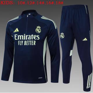 Chándal Real Madrid 2025/26 (Dark Bule Half zipper) - NIÑOS